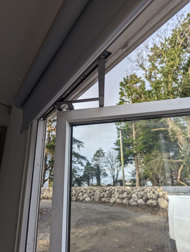 Mobile home window hinge and friction stay repair Kilkeel